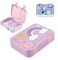 Jenard® Fiambrera Bento Box, fiambrera para niños, con compartimentos, a prueba de fugas, apta para lavavajillas, apta para niños y sin BPA, 2 modelos diferentes (rosa/rosa, arco iris)