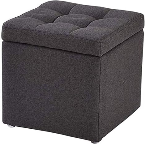 QIAOJUN Osmanische Fußstütze, Leinen-Fußhocker, Aufbewahrungs-Klappbank mit hochelastischer Schwammfüllung, Faltbare Sitzbank und Fußstütze, Polyester, 30 x 30 x 35 cm