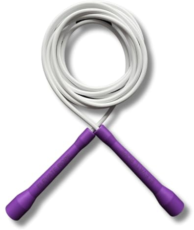 Elevate Rope Springseil für Crossfit & Fitness - Sport Springseil - Verstellbares Springseil - Erwachsene und Kinder - Speed Seil - Zustand & Kraft - Innen & Außen - Fitness Springseil (Lila/Weiß)
