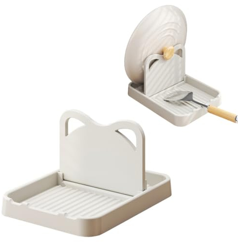 TXHFYKH Supporto per cucchiaio da cucina, poggiamestolo con supporto per coperchio della pentola, poggia utensili resistente al calore per piano di lavoro della cucina, poggiamestolo pieghevole per