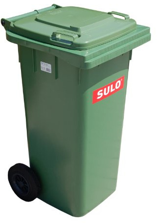 Sulo 120 Liter Müllbehälter Mülltonne Abfalltonne | Grün | Für alle DIN-Kammschüttungen |Made in DE| Extra Starker Kunststoff | Vollgummiräder | Leicht zu Reinigen | UV-Fest