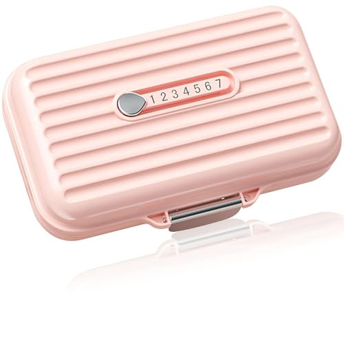 Pillendose für Unterwegs (Groß-Pink) Tablettenbox 7 Tage für unterwegs Pill Organizer Travel Box Reise Pillenbox für Tabletten Organizer für Reise & Täglichen Gebrauch