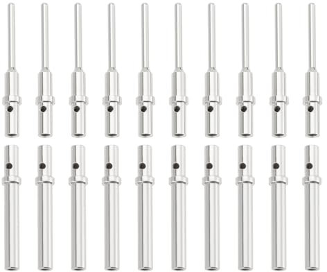 ECSiNG 10 Sätze 20-polige Crimp-Anschlussklemmen für Elektrische Leitungen DTM-Anschlussklemmen 0460-202-20141 0462-201-20141 Kompatibel mit Deutsch 20-24 AWG Männlich und Weiblich