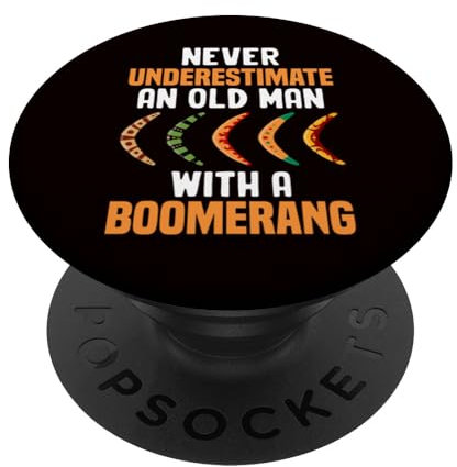 Bumerang - Unterschätzen Sie niemals einen alten Mann mit einem Bumerang PopSockets mit austauschbarem PopGrip