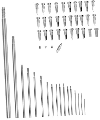 Basssaxophon Reparaturset aus Stahl, 1 Satz Schrauben und Gewindestangen | Silberfarben, mit Konusnagel, Ersatzteile für Wartung und Austausch, Einfaches Design