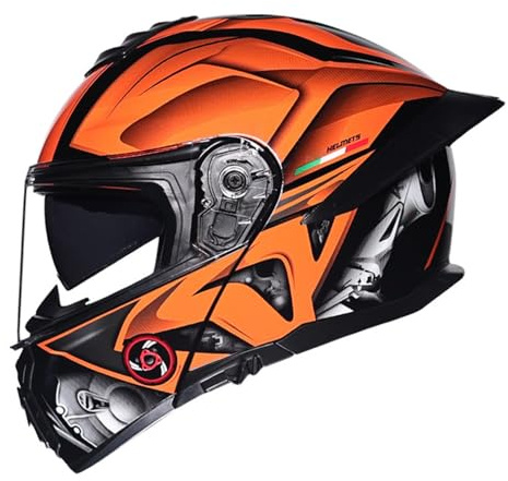 Flip Up Front Motorbike Helmet with Double sun visor Modular Full-Face Helmets DOTECE Approved Scooter Helmets Adult Motorcycle Crash Helmet Men Women Rides Moped Helmets 3,M=57~58CM