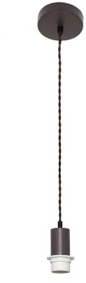 PRENDELUZ Lámpara colgante para pantalla E27, color marrón, cuerda, medidas 10x10 cm, ideal para iluminación doméstica y decorativa.