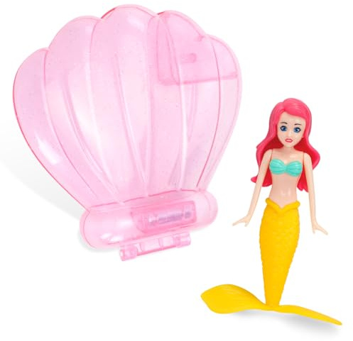 VReder Meerjungfrauen Pool Tauchen Spielzeug, Tauchen Meerjungfrauen Schwimmbad Zubehör Kinderspielzeug, Unterwasser-Pool Training kleine Meerjungfrau Sommer Party (Rosa transparente Schachtel Gelb)