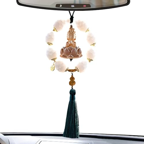 Accesorios Coche Figura de Buda Amuleto de la Suerte Seguridad Espejo