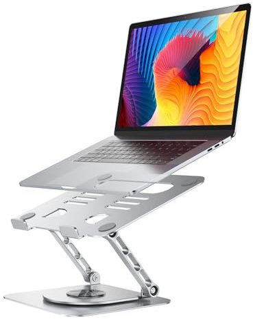 CreaDream Laptop Ständer für den Schreibtisch, 360 drehbar Notebook Ständer | Aluminium Ergonomischer, Verstellbarer Laptop Halterung für 10-17 Zoll Laptops, MacBook Air Pro, Dell, HP, Lenovo