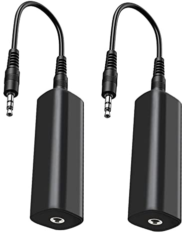 Cpolebev Filtro Antirumore Isolatore Ad di Terra per Autoradio/Home Stereo, 2 Isolatori Antirumore Ad di Terra con Cavi Audio da 3,5 Mm