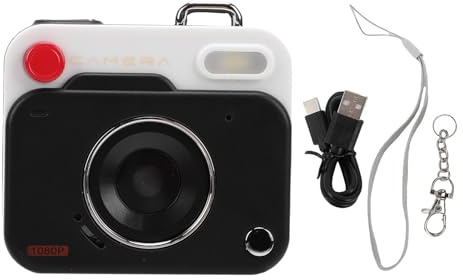 RASTKY Camera Digitale 1080p, Display LCD da 48 MP, 1,77 Pollici, Supporto Fino a 256 GB, Registrazione a Loop Automatico per gli Studenti Viaggiando con Fotocamera retrò, Videocamera (BLACK)
