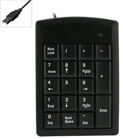HINAYOSAN Tastiera numerica portatile 18 Silenti Digitazione USB PS2s Interfacce Tastiera Per Il Computer Portatile Contabilità Cassiere Lavoro USB Numeri Calcolatrice