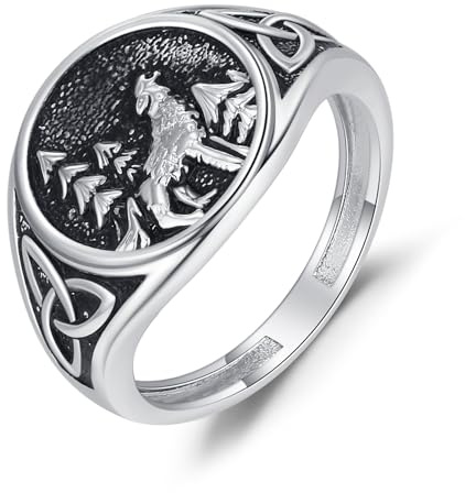 Eusense Wolf Ring Keltischer Knoten Wolf Ringe Tiergeschenke für Männer Frauen