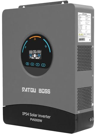 DATOUBOSS 6000W Hybrid Solar Wechselrichter 48V, Reiner Sinus, integrierter 120A MPPT, Blitz- und Wasserschutz, batterieloser Start, für Off-Grid Solarstrom (48V 6000W)