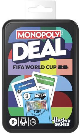 Monopoly Deal FIFA World Cup 2026 Edition Game - Officially Licensed FIFA World Cup Football Card Game for Children - from 8 Years - 2 to 5 Players - 15 Minutes - German Version