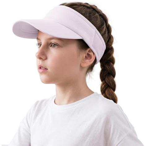 DRESHOW Kids Sun Visor Hat for Girls Boys UV Protection Breathable Elastic Sports Visor Cap for Tennis Golf Beach Summer Outdoor for 3-10 Years