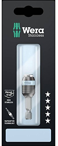 Wera, 3888/4/1 K SB K Porta-inserti universale Rapidaptor, in acciaio inox, 1/4 pollice x 50 mm