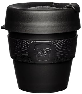 KeepCup Original, Lightweight Reusable Coffee Cup with Splashproof Sipper Lid - 8oz/227ml - Black