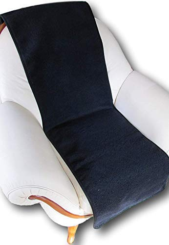 Alpenwolle Sesselschoner Couchschoner 1 Stück, 100% Island Wolle 200x50 cm Anthrazit Schwarz