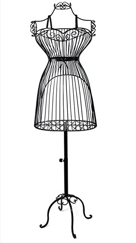 Metall Schaufensterpuppe Schneiderpuppe Dekobüste Kleiderständer Draht Torso (schwarz)