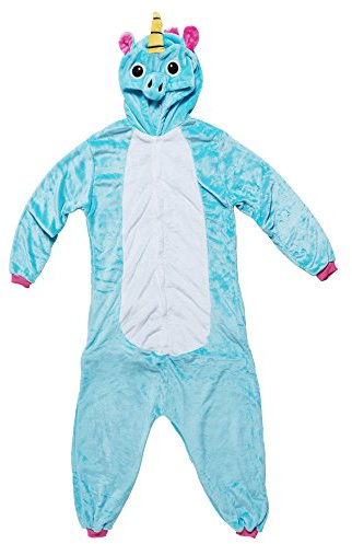 Katara 1744 - Kigurumi Onesie Costume Unicorno Pigiama Intero, Turchese - Taglia M