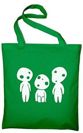 STYLETEX23 Kodama Baumgeist Geist Fan Jutebeutel Baumwolltasche, grün