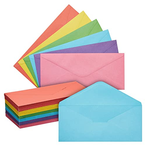 Sustainable Greetings Business Mailing Envelopes - Assorted Color Envelopes - Gummed V-Flap Seal - High-Volume Bulk Office Supply - 4.125 x 9.5 in, Pack of 120, Multicolored