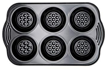 Prestige - Aerolift - 6 Cup Muffin Tin - Non stick Bakeware - Cushion Base - Fridge Freezer and Dishwasher Safe - Carbon Steel - 28 x 18 x 13 cm