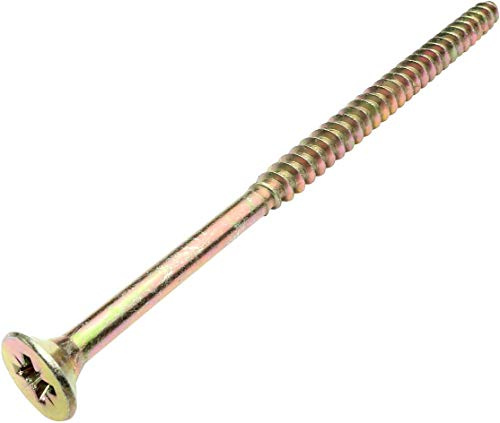 Aerzetix - C45205 - Lot de 50 - Vis à Bois - Ø6x120mm - en Acier Laitonné Métal - Tête Fraisée - à Empreinte Cruciforme Pozidriv - Couleur Laitonné