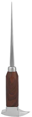 Nivvity Holzgriff Eispickel, Barkeeper Eispickel ， Eispickel Edelstahl Eispickel mit Holzgriff Barkeeper Werkzeug für Bars Restaurants(Single Prong Long)