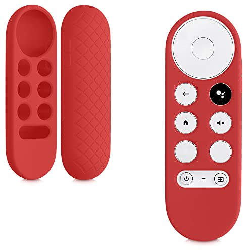 kwmobile Étui Compatible avec Google Chromecast 2020 4K / Chromecast 2022 HD Coque - Coque télécommande TV en Silicone - Rouge