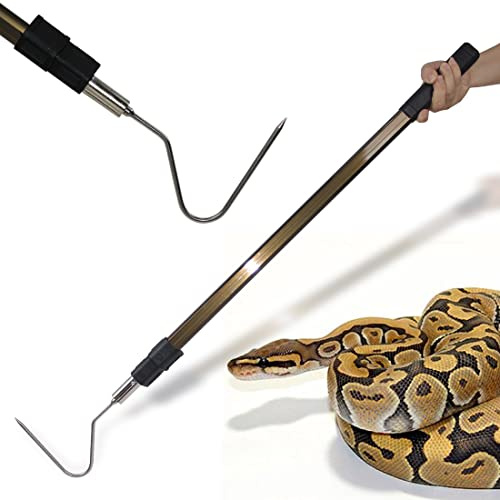 Wamlet 87 Snake Hook Retractable Reptile Catcher Stick Tongs Long Grabber Handling Tool for Rattlesnakes Python Copperhead Removal Catching