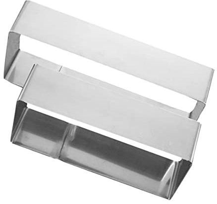UPKOCH Tortenring Rechteckig Kuchenform Edelstahl 2 Stück Mousse Ring Ausstechform 1 Kleines Rechteck 175X75X50Mm 1 Großes Rechteck 210X80X50Mm Vielseitig für Kuchen Torten Kekse Gebäck Dessert