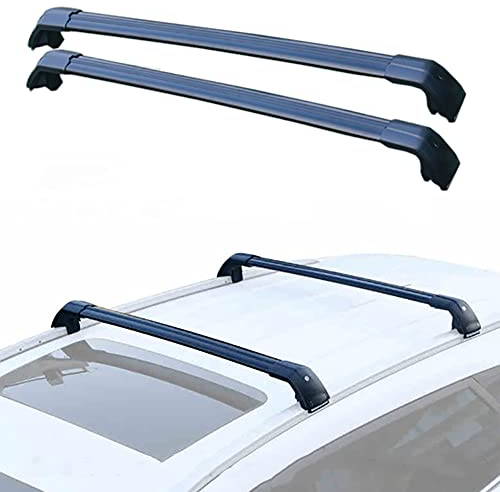 ZQMALL 2 Stück Aluminium Kreuzschienen Dachträger Für ID.4 ID.4X 2021-2023 Auto Dachträger Gepäcktransport Reisen Camping Roof Racks Dachteile,A-Black