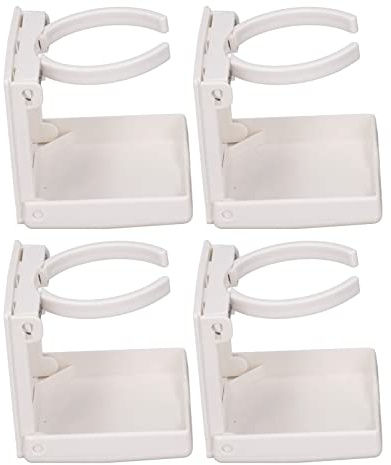 Portavasos Ajustable Multifuncional Ahorro de Espacio Portavasos Plegable de Plástico ABS 4 Piezas para Camiones, Automóviles, Barcos (Blanco)