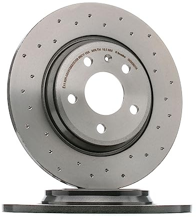 BREMBO 2x Bremsscheibe 08.D060.1X Gelocht | Kompatibel mit: AUDI A4 Allroad B9, A4 B9, A4 B9 Avant, A5, A5 Cabriolet, A5 Sportback, A6 Allroad C8, A6 C8, A6 C8 Avant