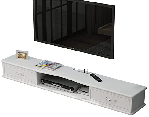 Wandmontiertes TV-Gerät, schwebendes TV-Regal, 39,3/47,2/55,1 Zoll, wandmontierter TV-Ständer, schwimmendes Medienregal, TV-Konsoleneinheit, Wand-TV-Schrank, Aufbewahrungsregale, Möbel mit 2 Türen für