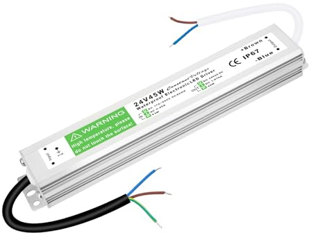 Transformador 220V a 24V 45W 1.87A, Driver LED 45W, Fuente Alimentacion 24V | Transformador LED 24V, Sin Ruido, Sin Parpadeo, No Regulable, Fuente Alimentacion 24V para tiras LED MR16 GU5.3 MR11 G4