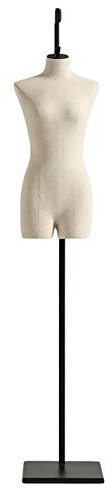 Schaufensterpuppe Torso für Erwachsene, zum Aufhängen, mit Metall-Bodenständer, ideal für Modegeschäfte, Kleidung, Hosen, Sportbekleidung, Unterwäsche-Ausstellung (Farbe: Weiß, Größe: ohne Arme),