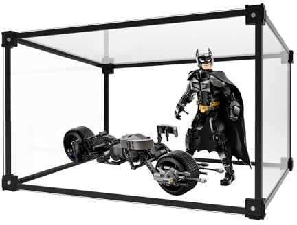 40x20x30cm Acryl Vitrine Schaukasten,Transparent Stapelbar Vitrine | Anwendbar auf 43208 Modell StaubdichtSelbstaufbau mit Tür Für Spielzeug Figuren Modellautos Sammelfiguren Sammlung