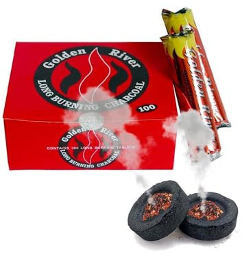 Avilia Juego de 100 carboncillos cilíndricos para Shisha e Incienso – Quemado Largo, 3,3 cm, aromaterapia y Fumadores