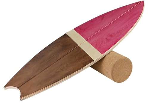 JKUHA Balance-Trainingsbrett for Indoor-Fitnessgeräte, Trainingsgeräte for Rollschuhlaufen/Surfen/Yoga/Skaten aus Holz