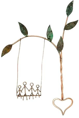 MISNODE „Rooted in Love“-Skulptur, Liebesschaukel-Skulptur, Wanddekoration für Paare, Geschenk, Metall-Wandkunst, Wandbehang-Dekoration, für Valentinstag, Zuhause, Büro, Wanddekoration(C)
