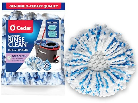 O-Cedar RinseClean Deep Clean Spin Mop Head Replacement | Machine Washable | Reusable | Microfiber Refill | 40% More Cleaning Power
