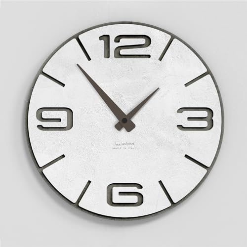 Giallobus - Orologio Bilay - Simple relief - Legno Mdf - Premium 45x45cm - n.02 Wall - Artigianale Made in Italy - Silenzioso - Idea regalo - Moderni doppio livello