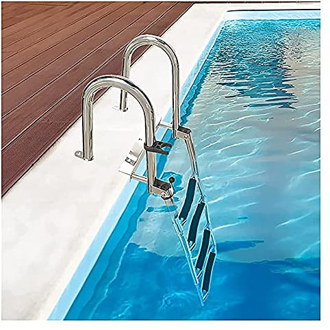 Teleskop-Leiter mit 4 Stufen für Pool/Boot, Ponton-Marine-Klappleiter mit Teleskop-Innenborder und Einstieg von hinten, mit Handläufen und extra breitem Pedal, Tragkraft 150 kg Beauty Comes