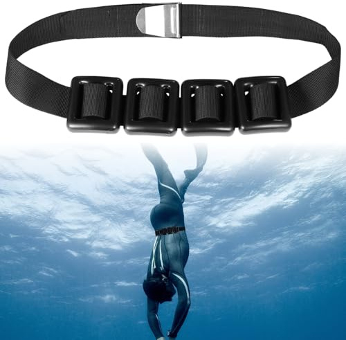 Homaisson 4 pesi da immersione da 1 kg con cintura per apnea, pesi per immersioni subacquee, pesi rivestiti in piombo, cintura regolabile in nylon da 81,3 a 132,1 cm, fibbia a sgancio rapido