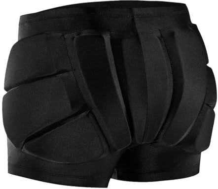 Gepolsterte Ski Schutzhosen Gepolsterte Schutzshorts for Kinder, Snowboard-Schutz, gepolsterte Hüftshorts for Hüfte, Gesäß, Steißbein, Snowboarden, Skaten, Skifahren(Black,S)