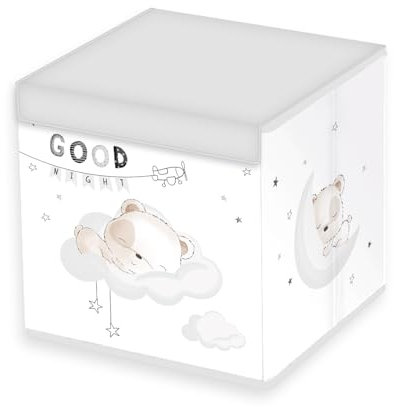 Herding Babybest Scatola Portaoggetti Sleeping Little Bear, Circa 30 x 30 x 30 cm, Da Posizionare a Terra o su uno Scaffale, 100% Polipropilene, 100% Carta all'Interno